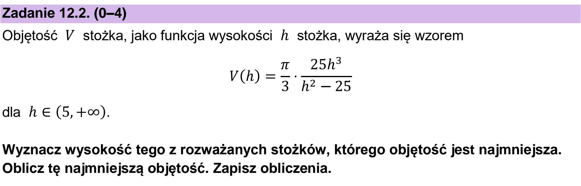Matura, maj 2025, zadanie 12.2