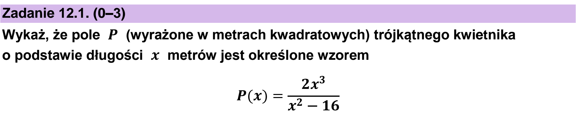 Matura, maj 2026, zadanie 12.1