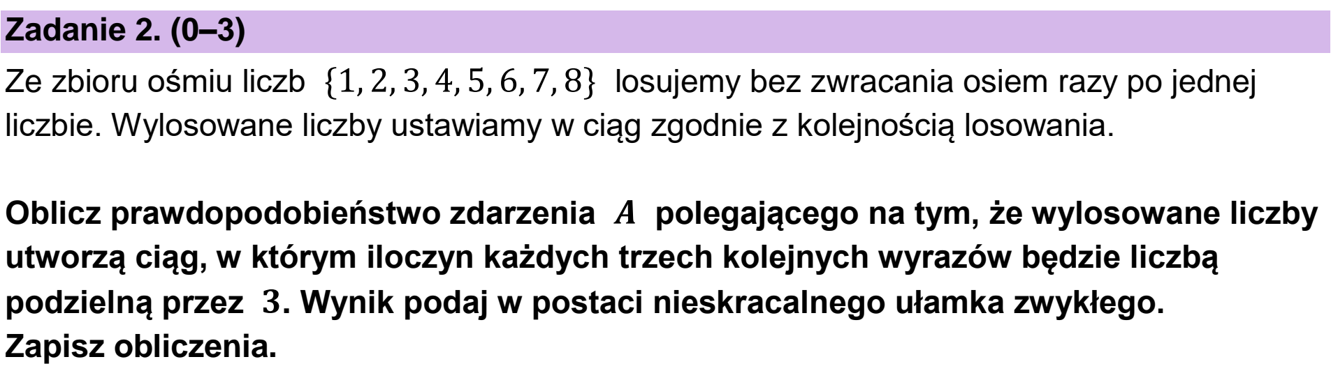Matura, maj 2026, zadanie 2
