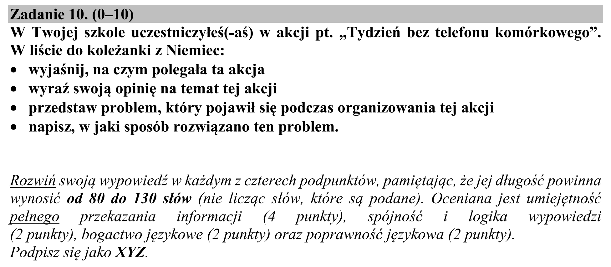 Matura dodatkowa, czerwiec 2017, podgląd zadania 10