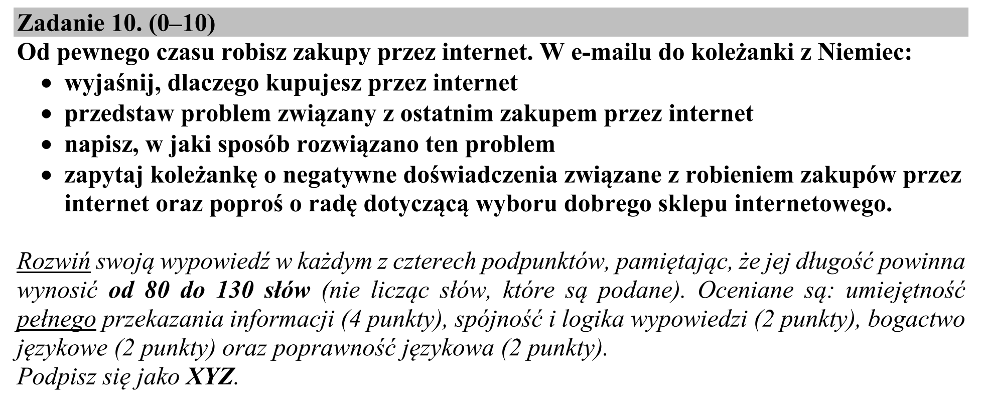 Matura dodatkowa, czerwiec 2018, podgląd zadania 10