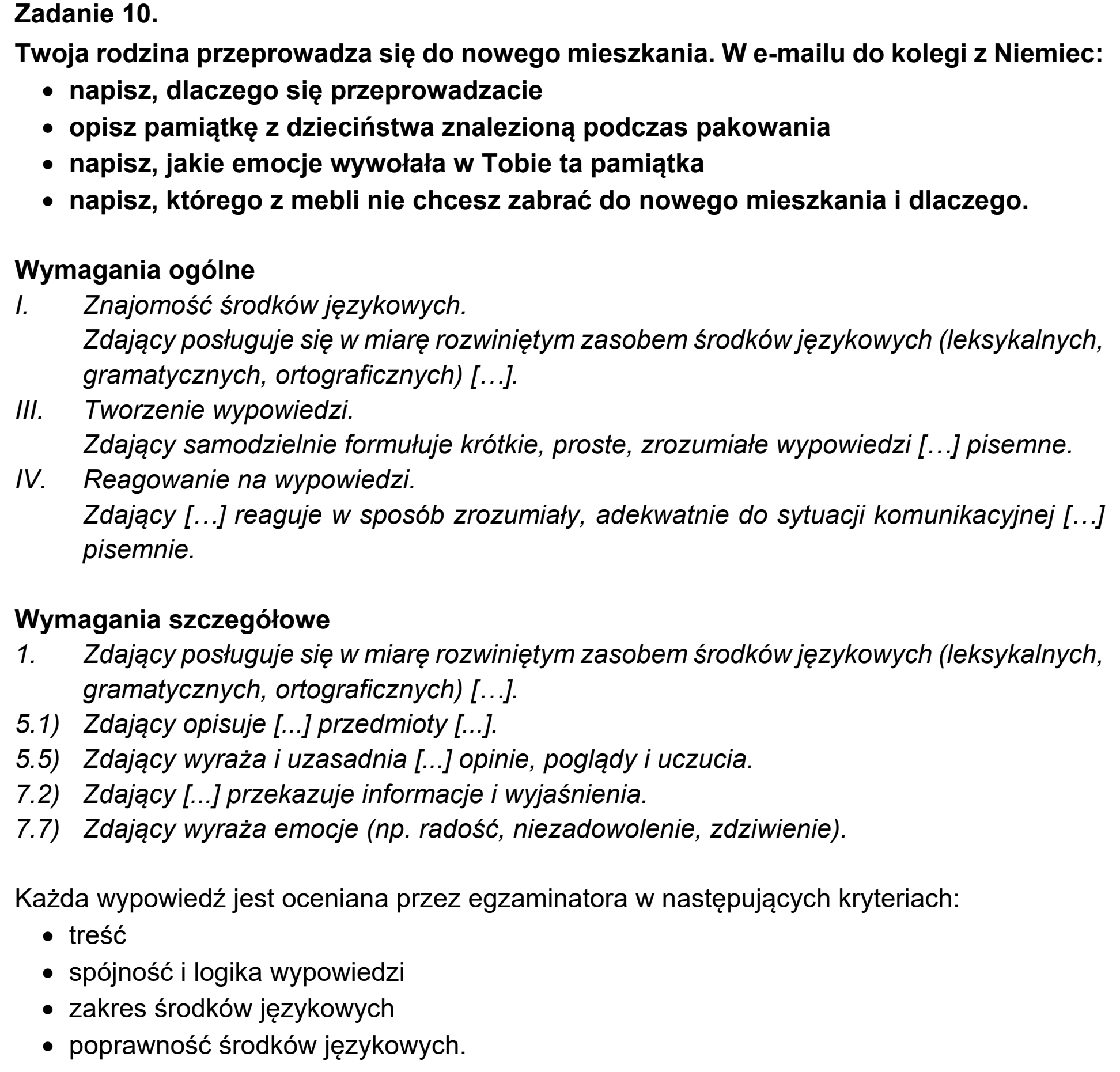 Matura, maj 2021, odpowiedź do zadania 10