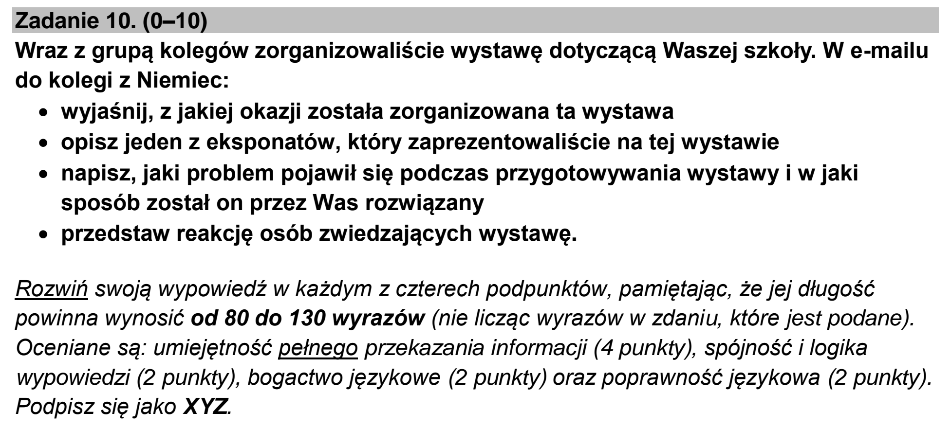 Matura, maj 2025, podgląd zadania 10