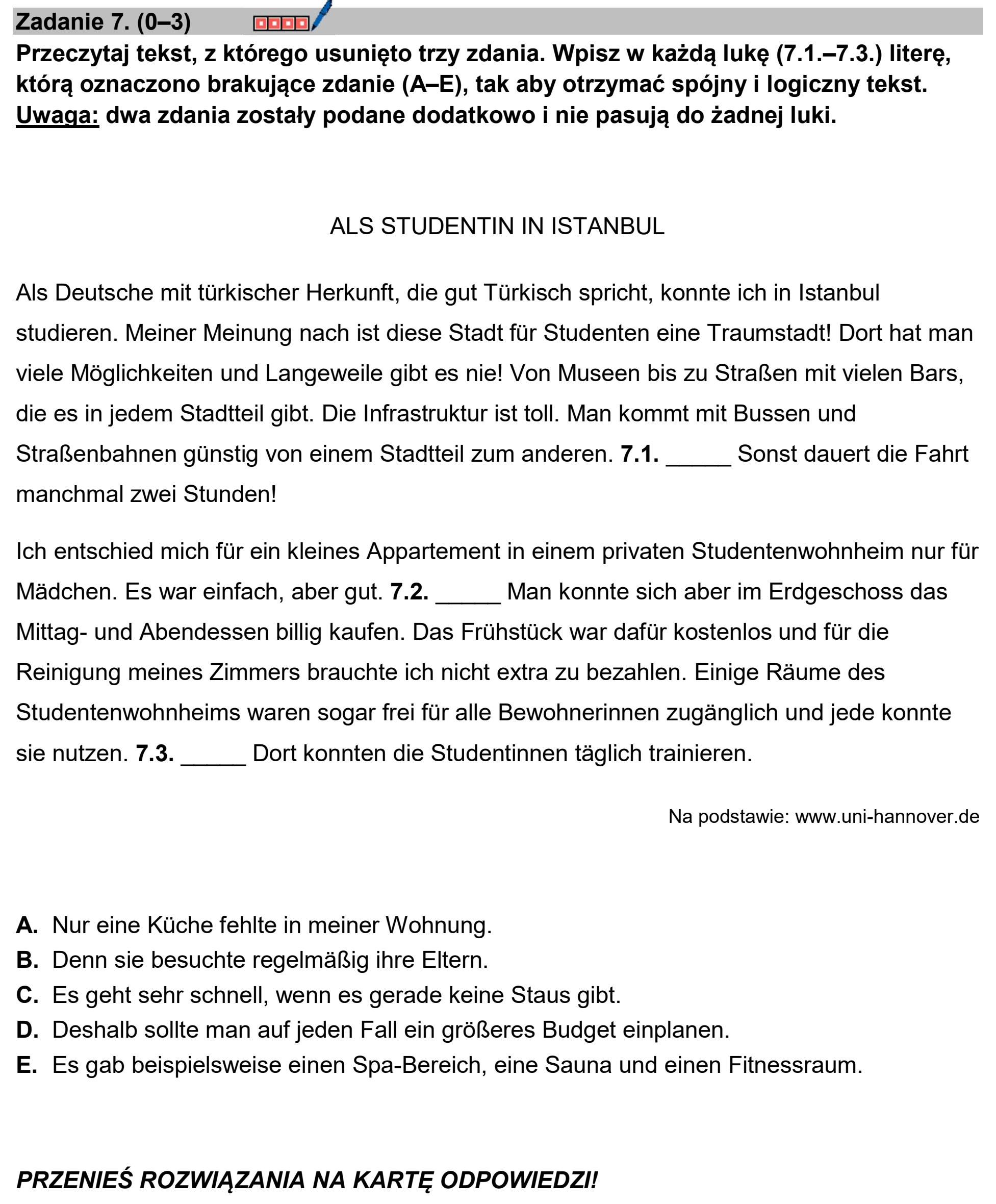 Matura, maj 2026, podgląd zadania 7