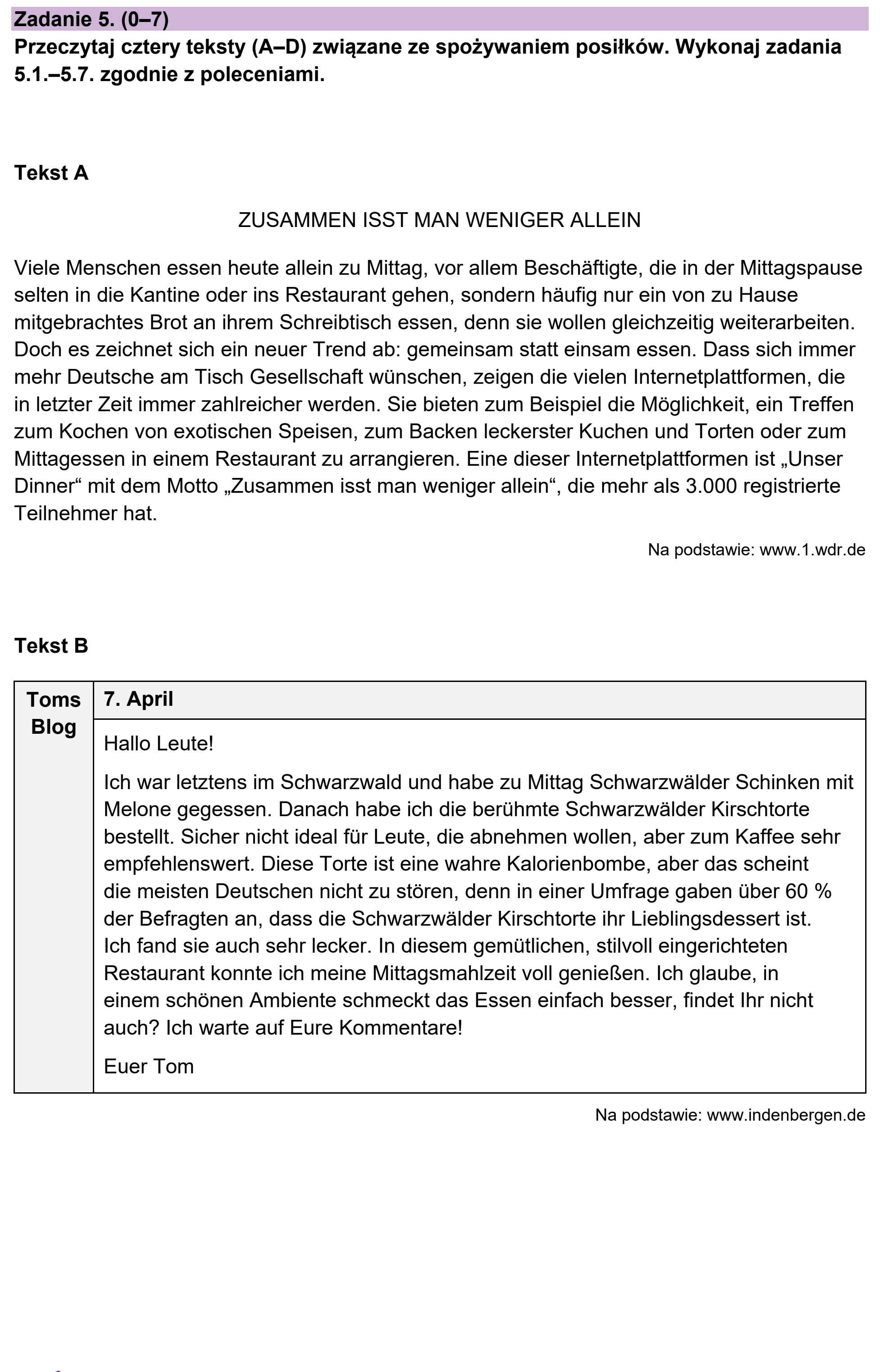 Matura próbna, grudzien 2022, podgląd zadania 5, fragment 1