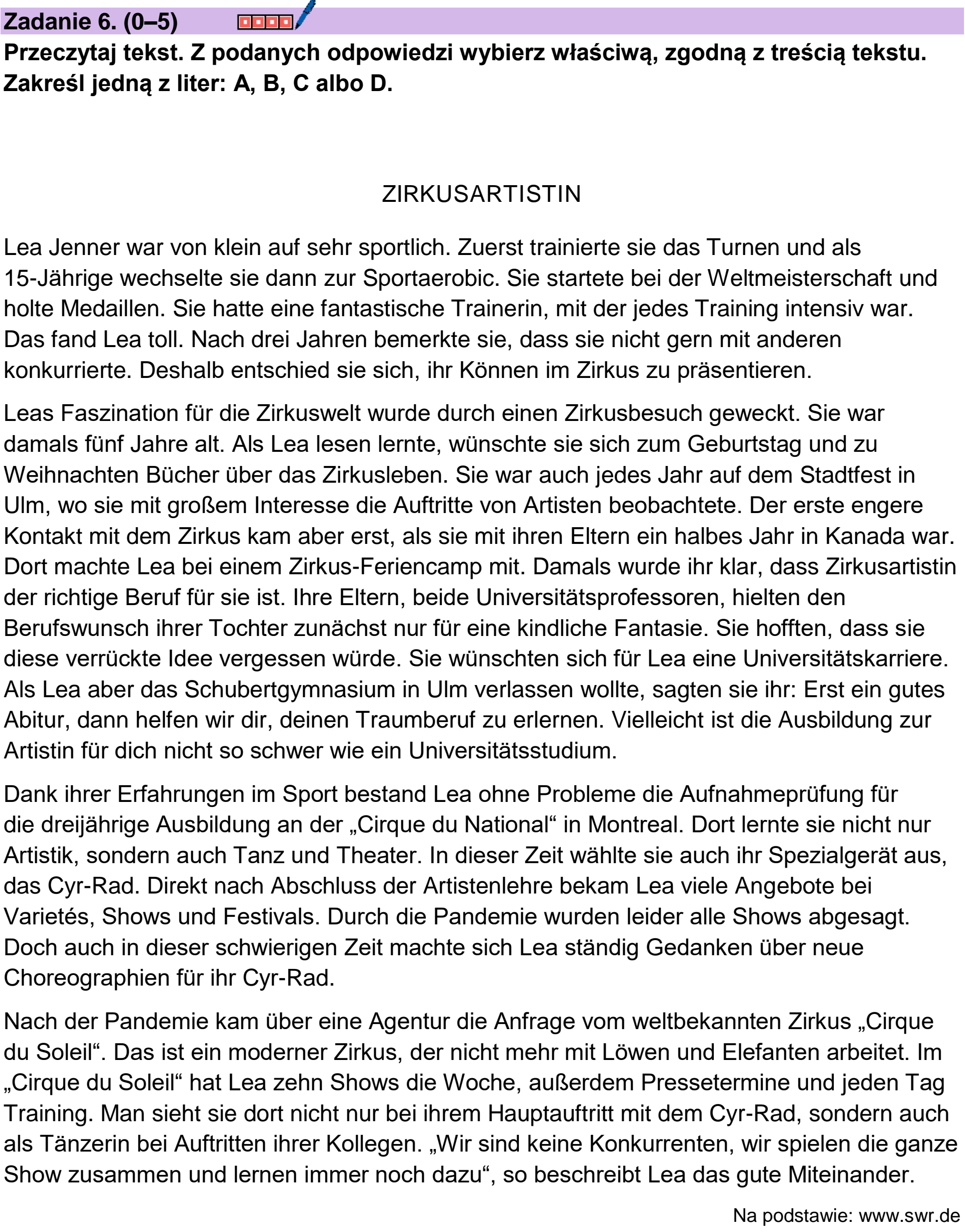 Matura próbna, grudzien 2024, podgląd zadania 6, fragment 1
