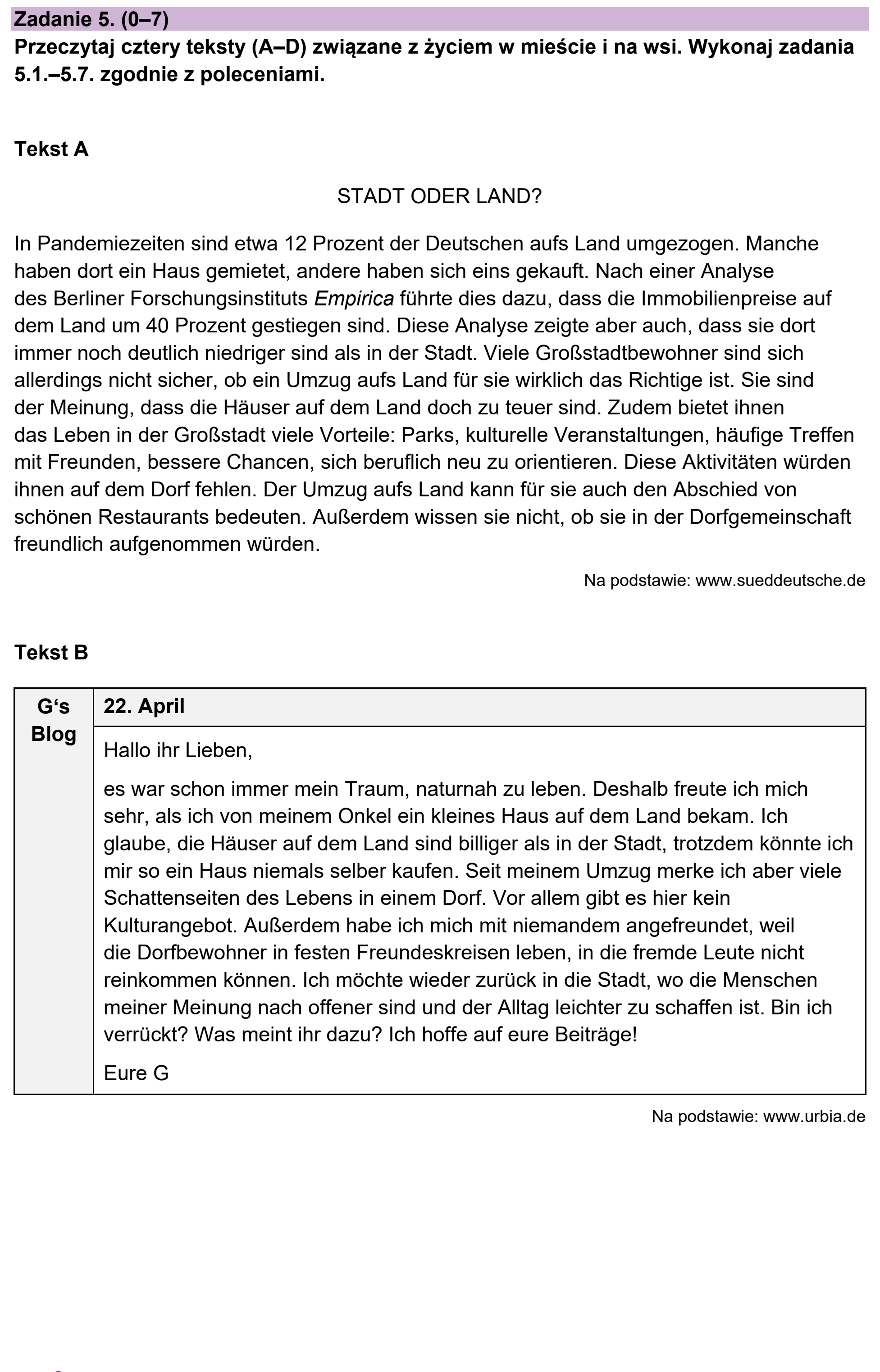 Matura próbna, wrzesien 2022, podgląd zadania 5, fragment 1