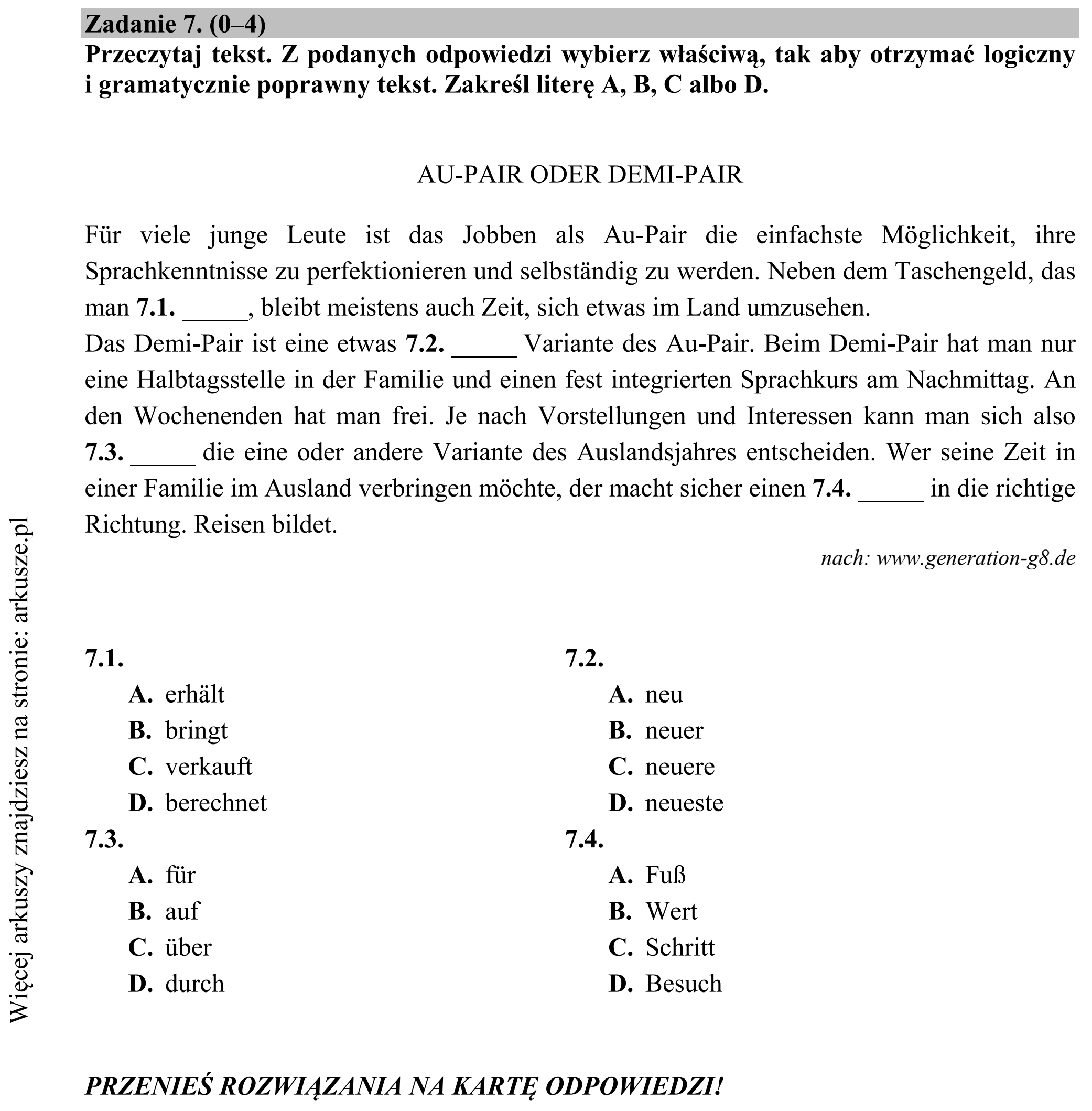 Matura dodatkowa, czerwiec 2015, zadanie 7