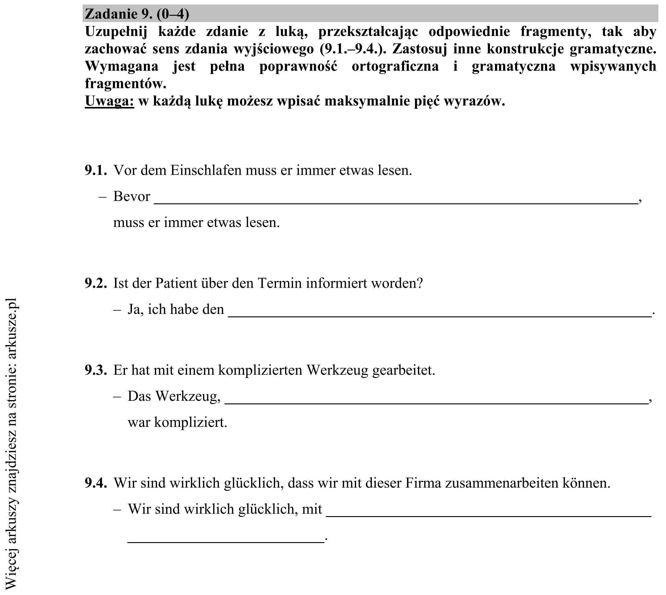 Matura dodatkowa, czerwiec 2016, zadanie 9