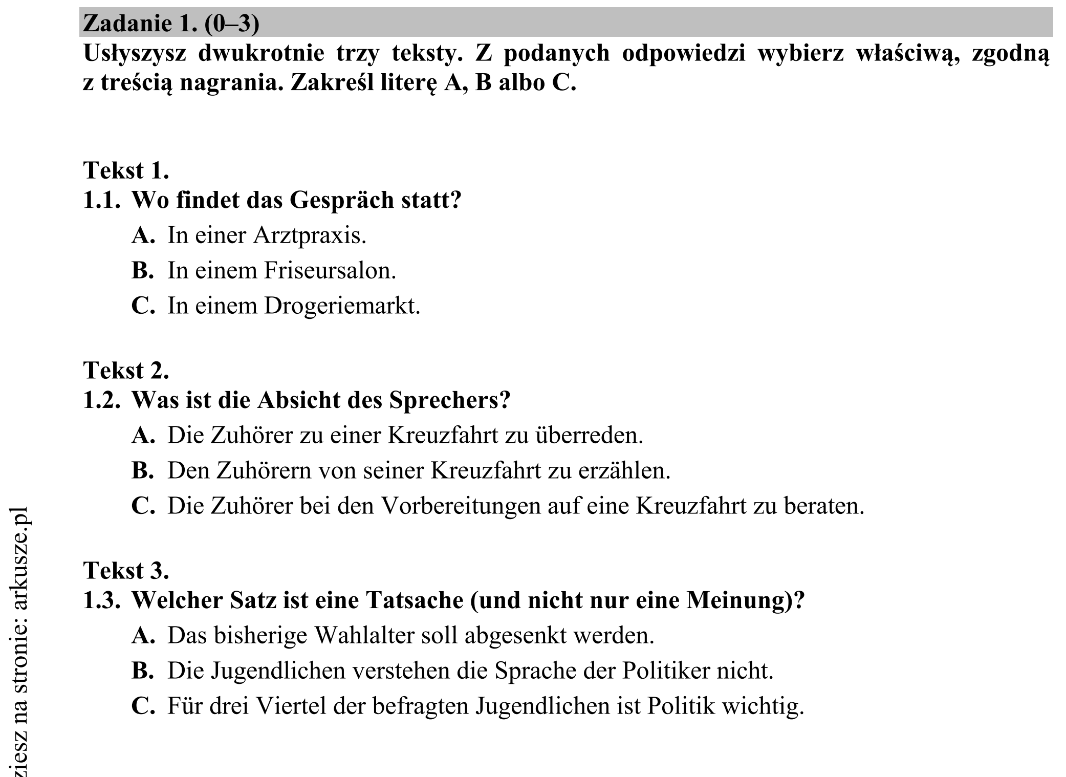 Matura dodatkowa, czerwiec 2017, zadanie 1