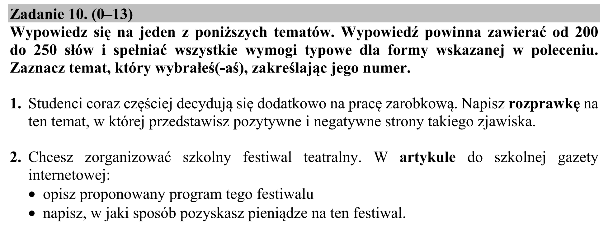 Matura dodatkowa, czerwiec 2017, zadanie 10