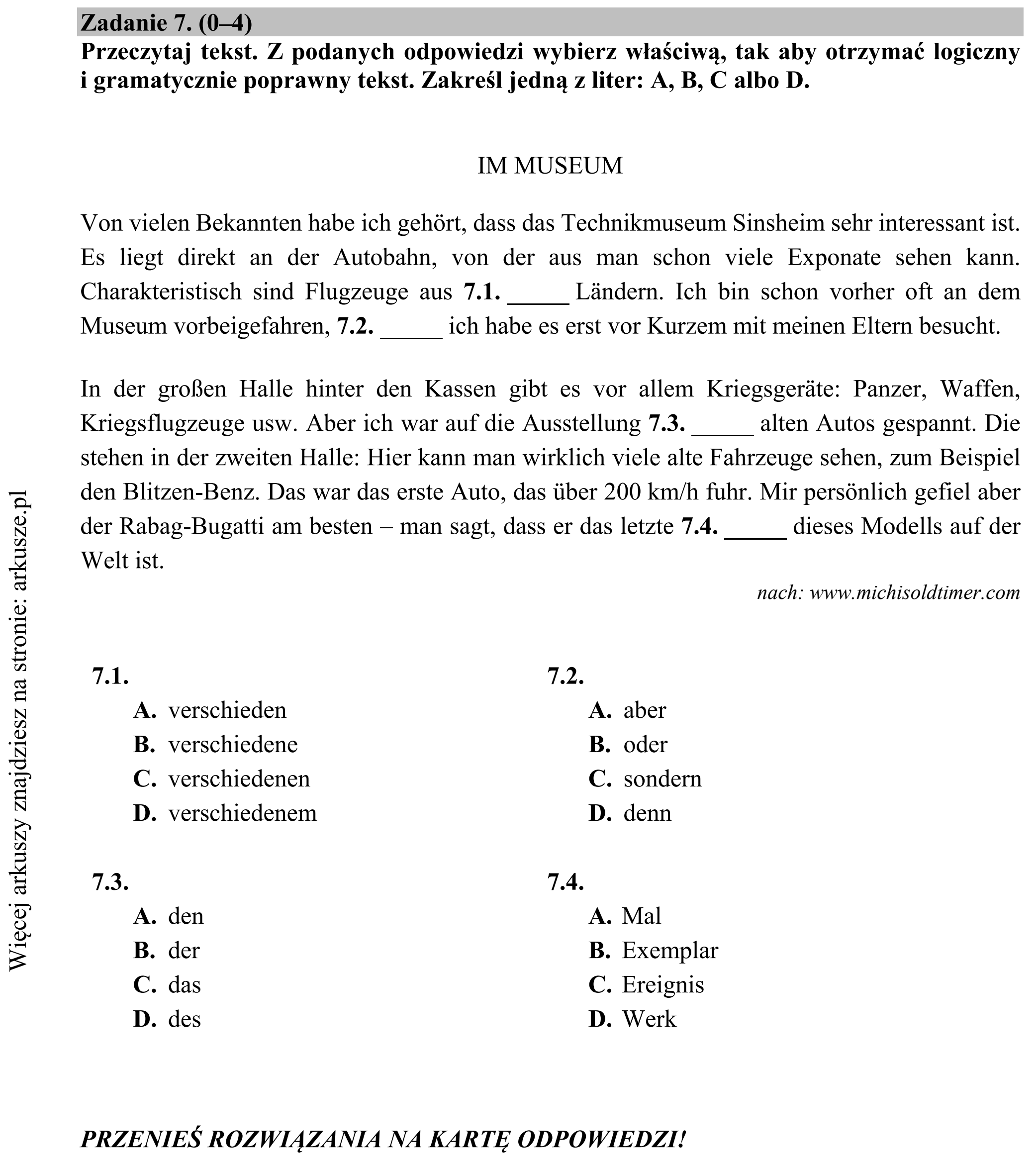 Matura dodatkowa, lipiec 2020, zadanie 7
