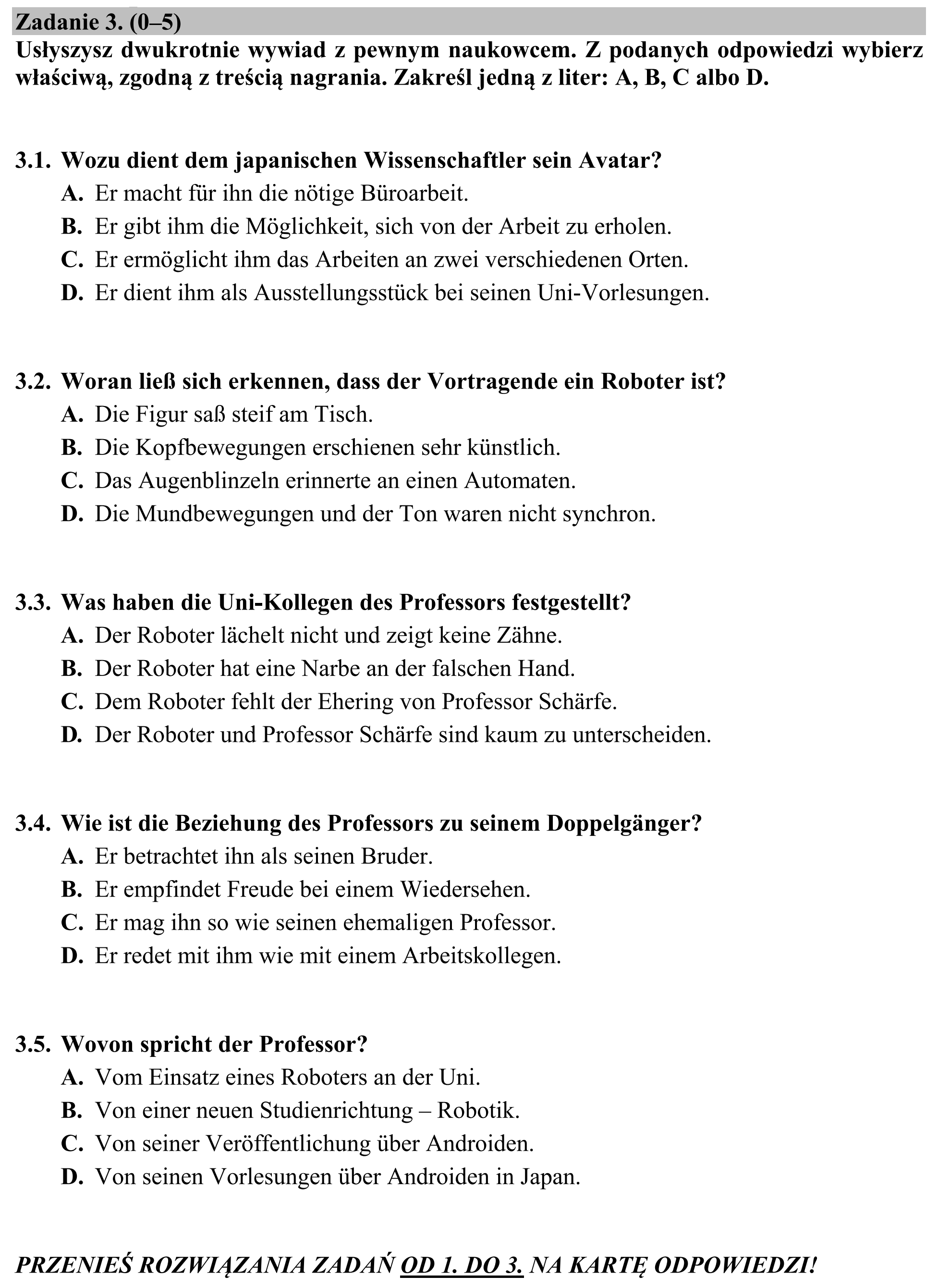 Matura, maj 2019, zadanie 3