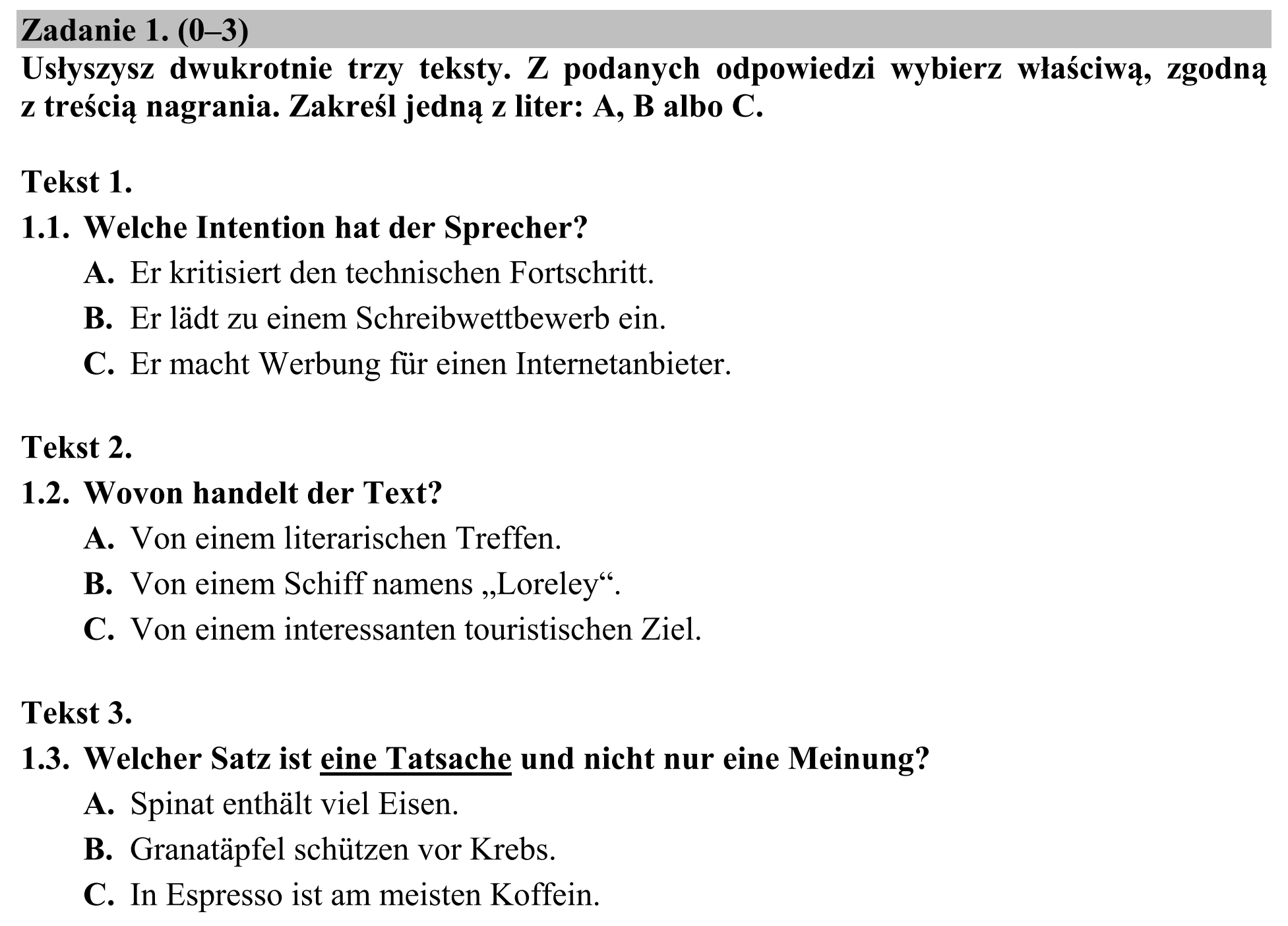 Matura, maj 2020, zadanie 1