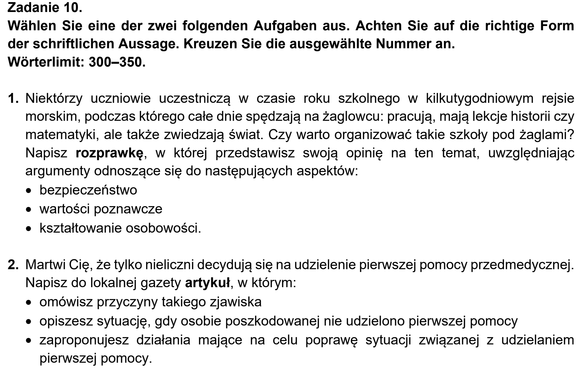 Matura, maj 2020, odpowiedź do zadania 10