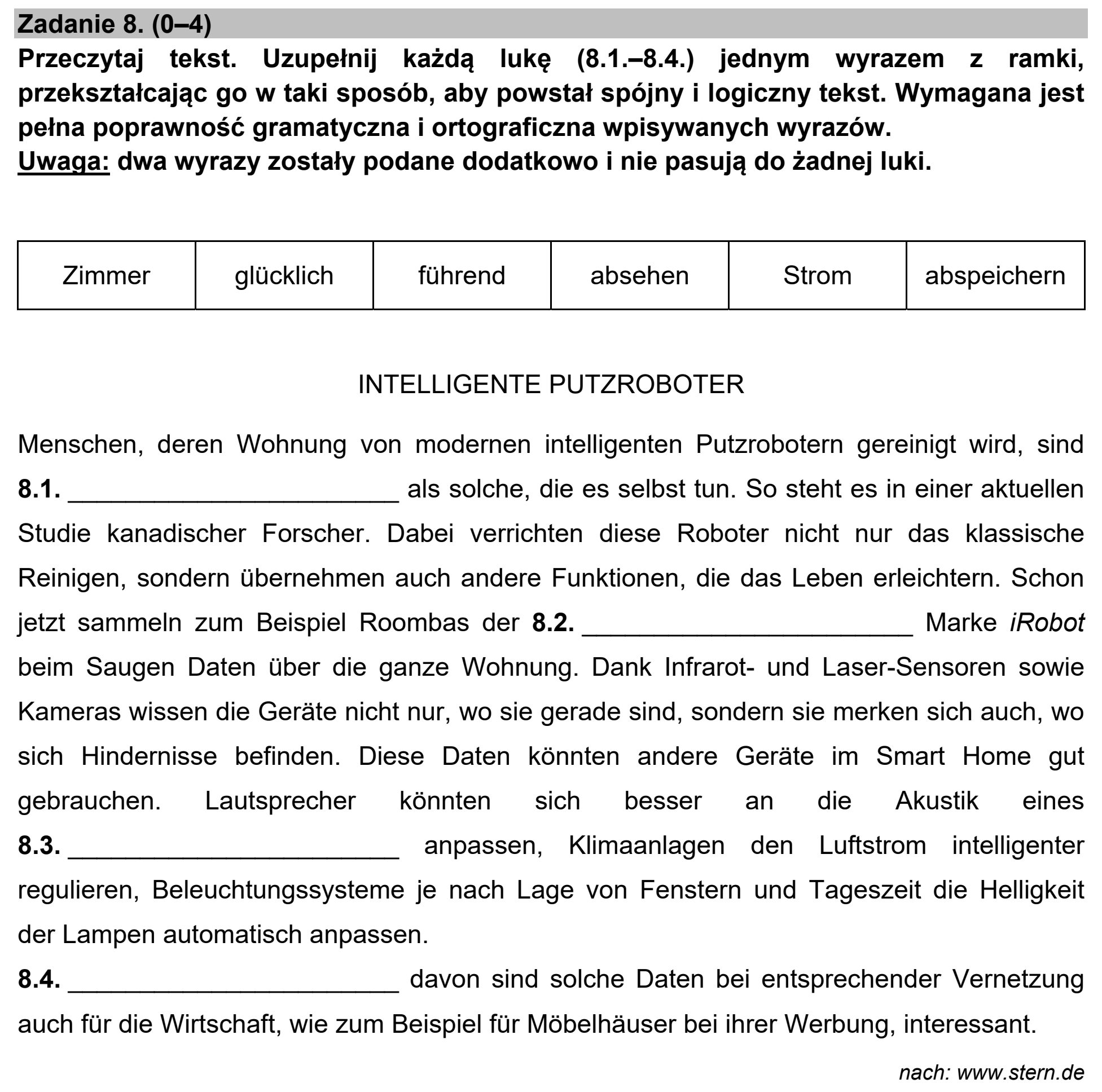 Matura, maj 2022, zadanie 8
