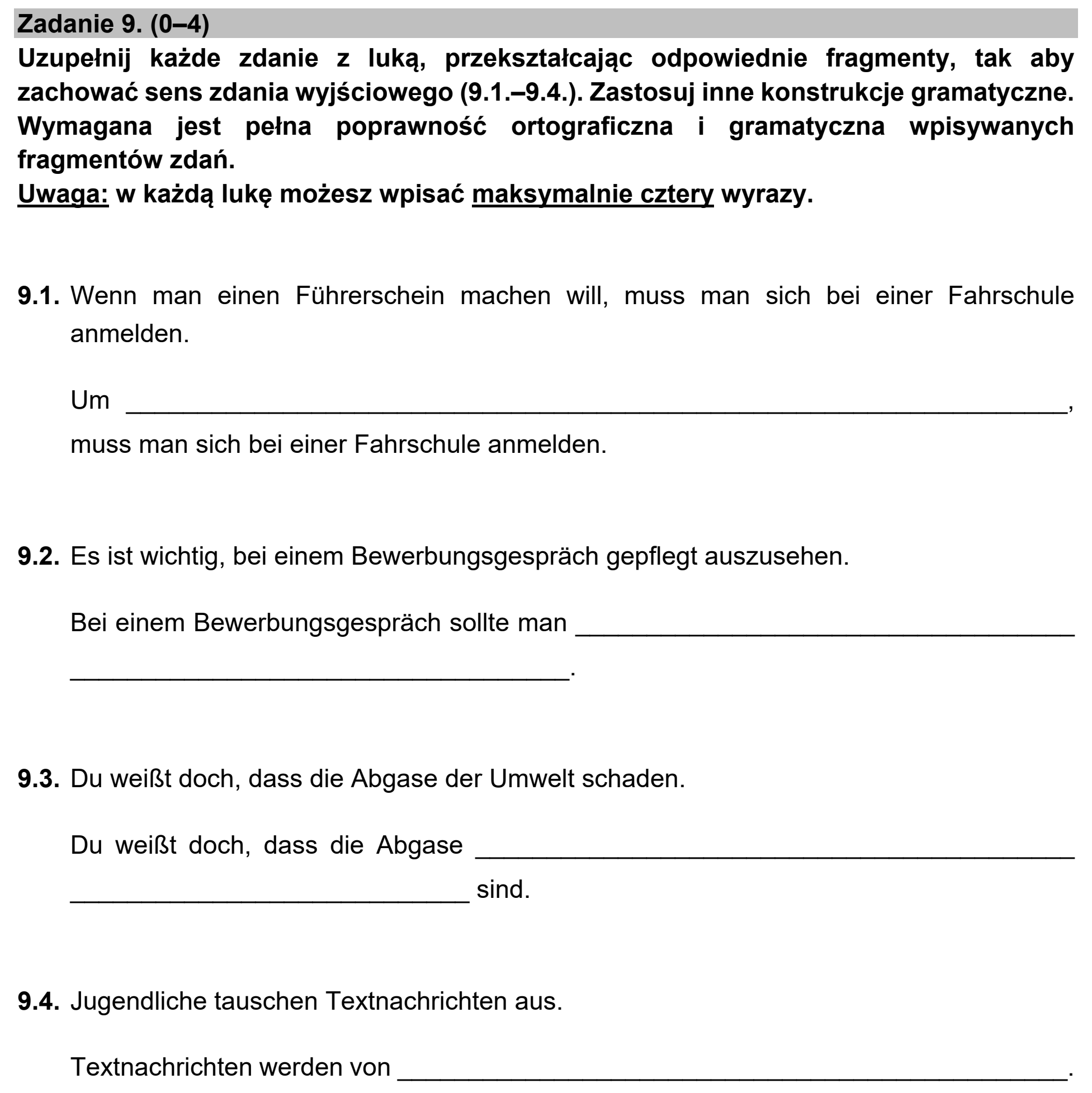 Matura, maj 2022, zadanie 9