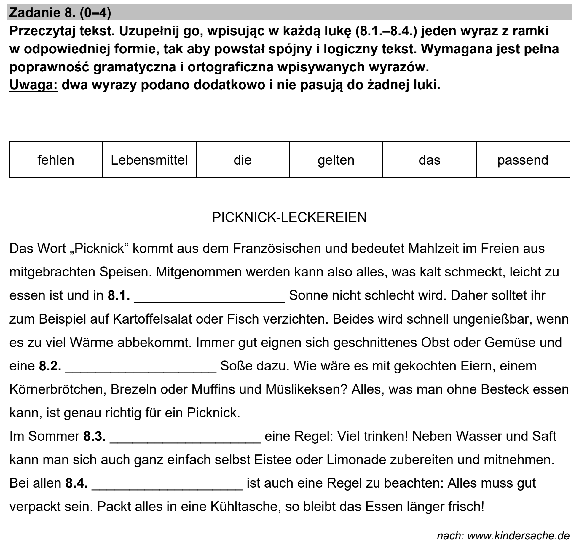 Matura, maj 2024, zadanie 8