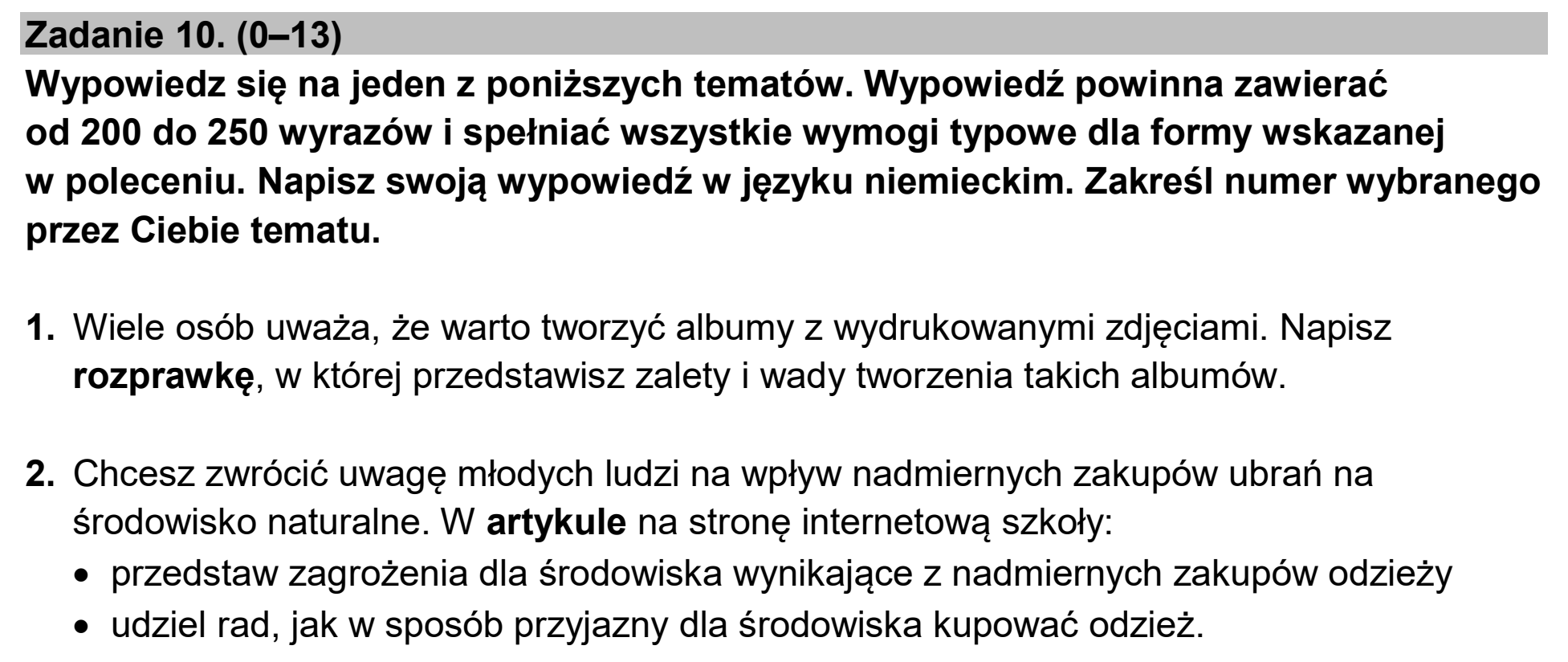 Matura, maj 2026, podgląd zadania 10