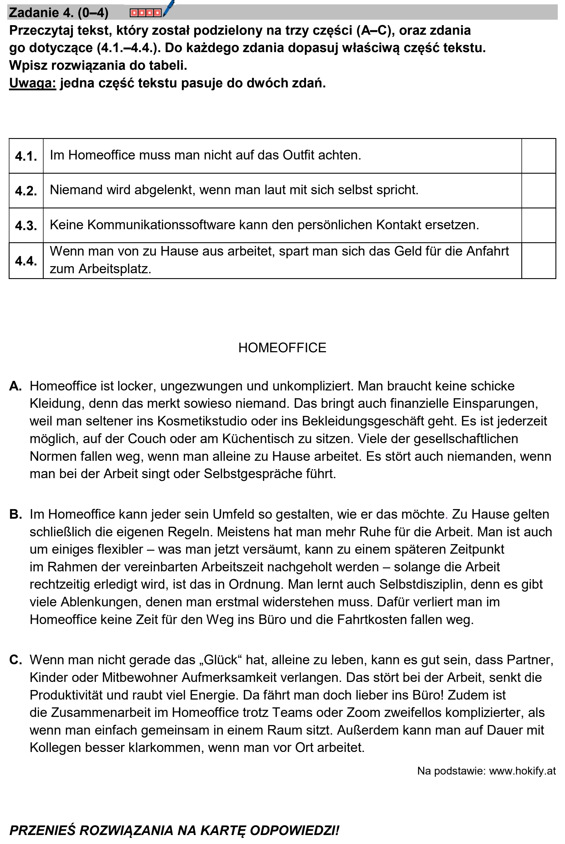 Matura, maj 2026, podgląd zadania 4