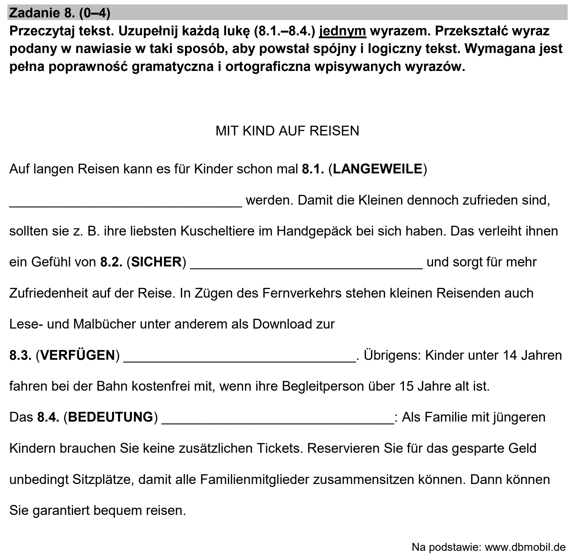 Matura, maj 2026, zadanie 8
