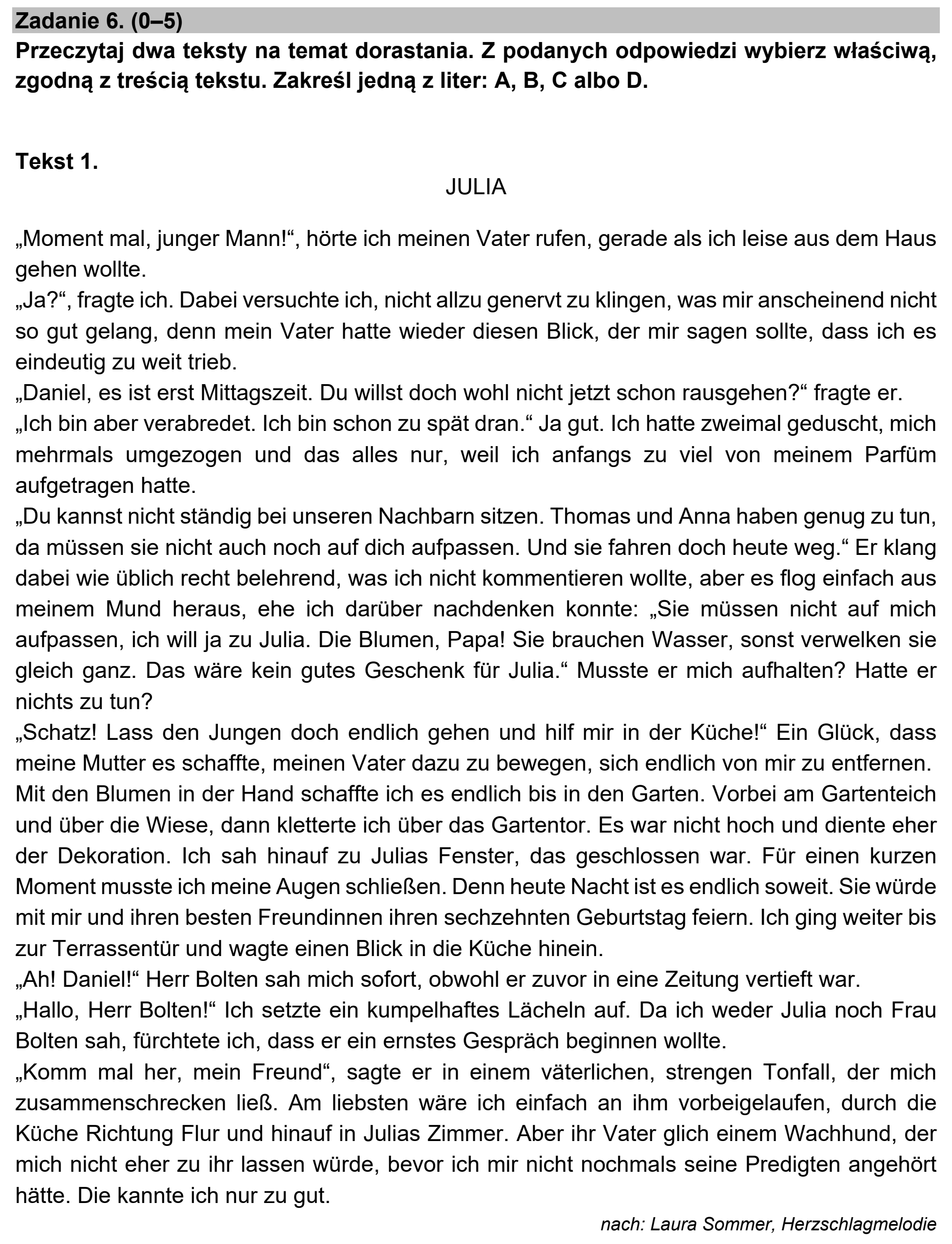 Matura próbna, marzec 2021, podgląd zadania 6, fragment 1