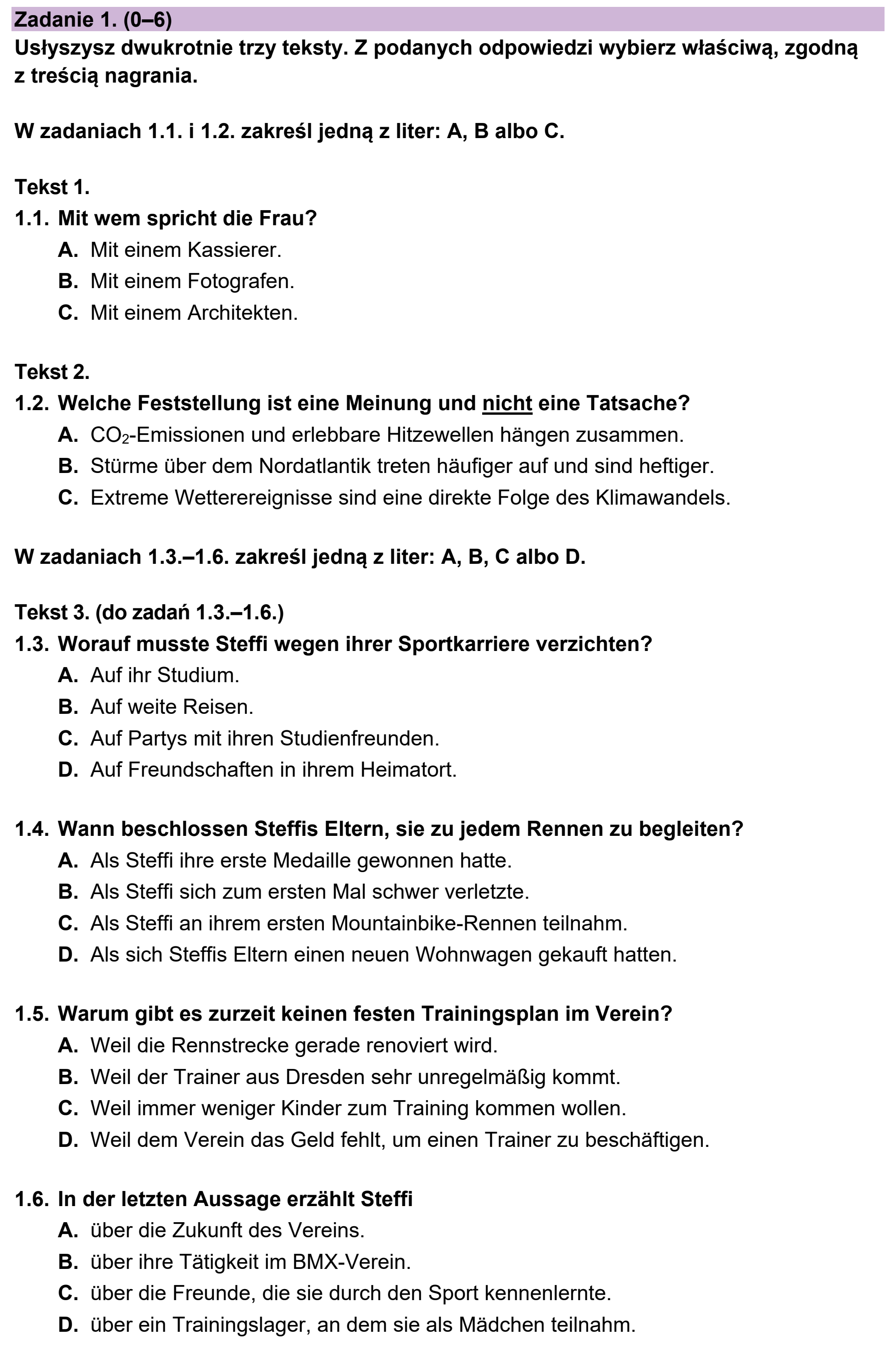 Matura próbna, grudzien 2022, zadanie 1