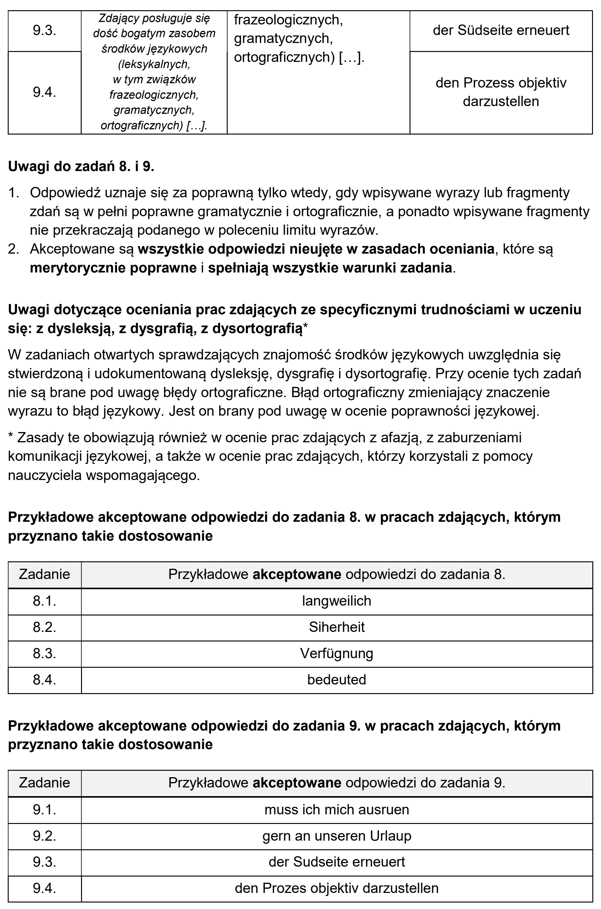Matura, maj 2026, odpowiedź do zadania 9, fragment 2