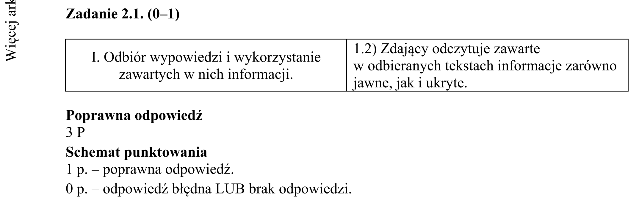 Matura dodatkowa, czerwiec 2015, odpowiedź do zadania 2.1