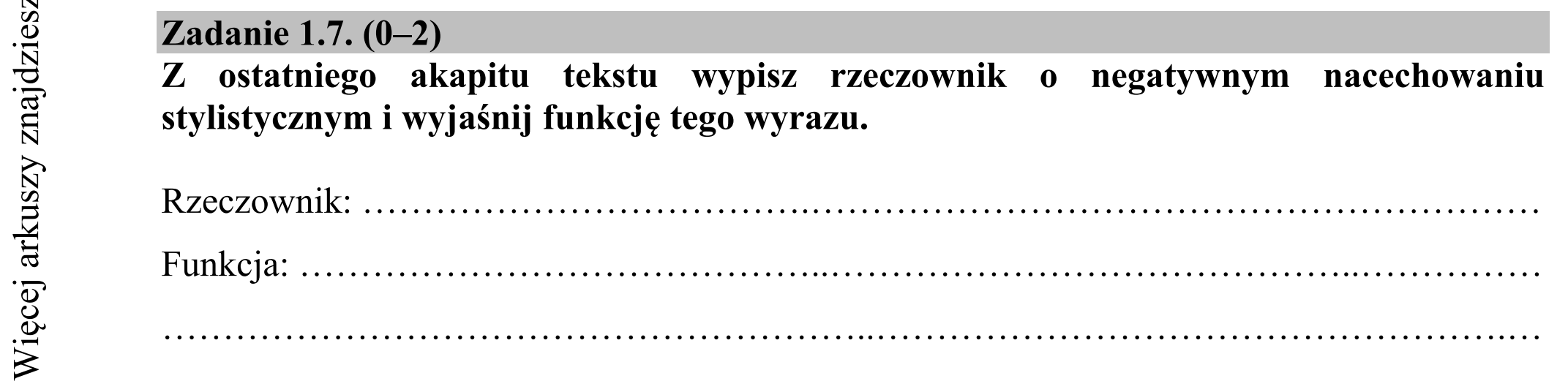 Matura dodatkowa, czerwiec 2015, zadanie 1.7