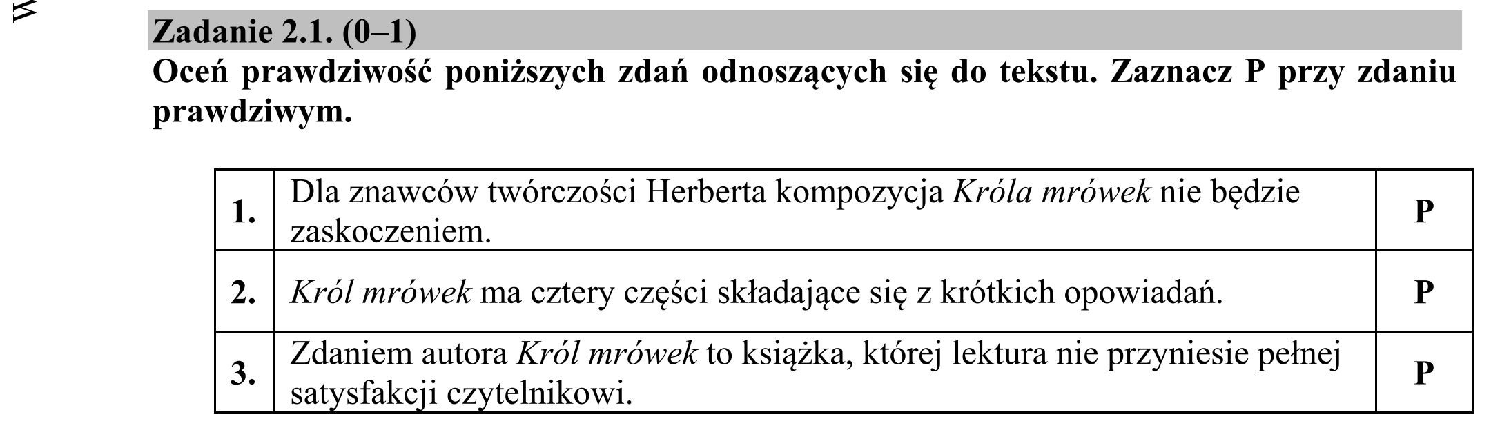 Matura dodatkowa, czerwiec 2015, zadanie 2.1