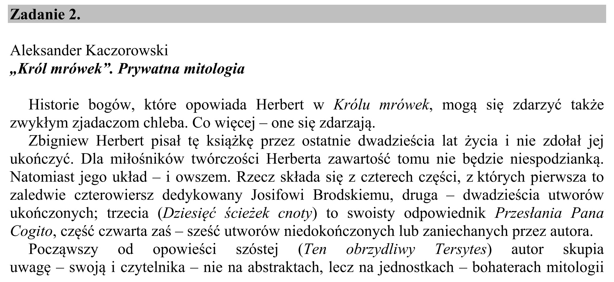 Matura dodatkowa, czerwiec 2015, wstęp zadania 2, fragment 1