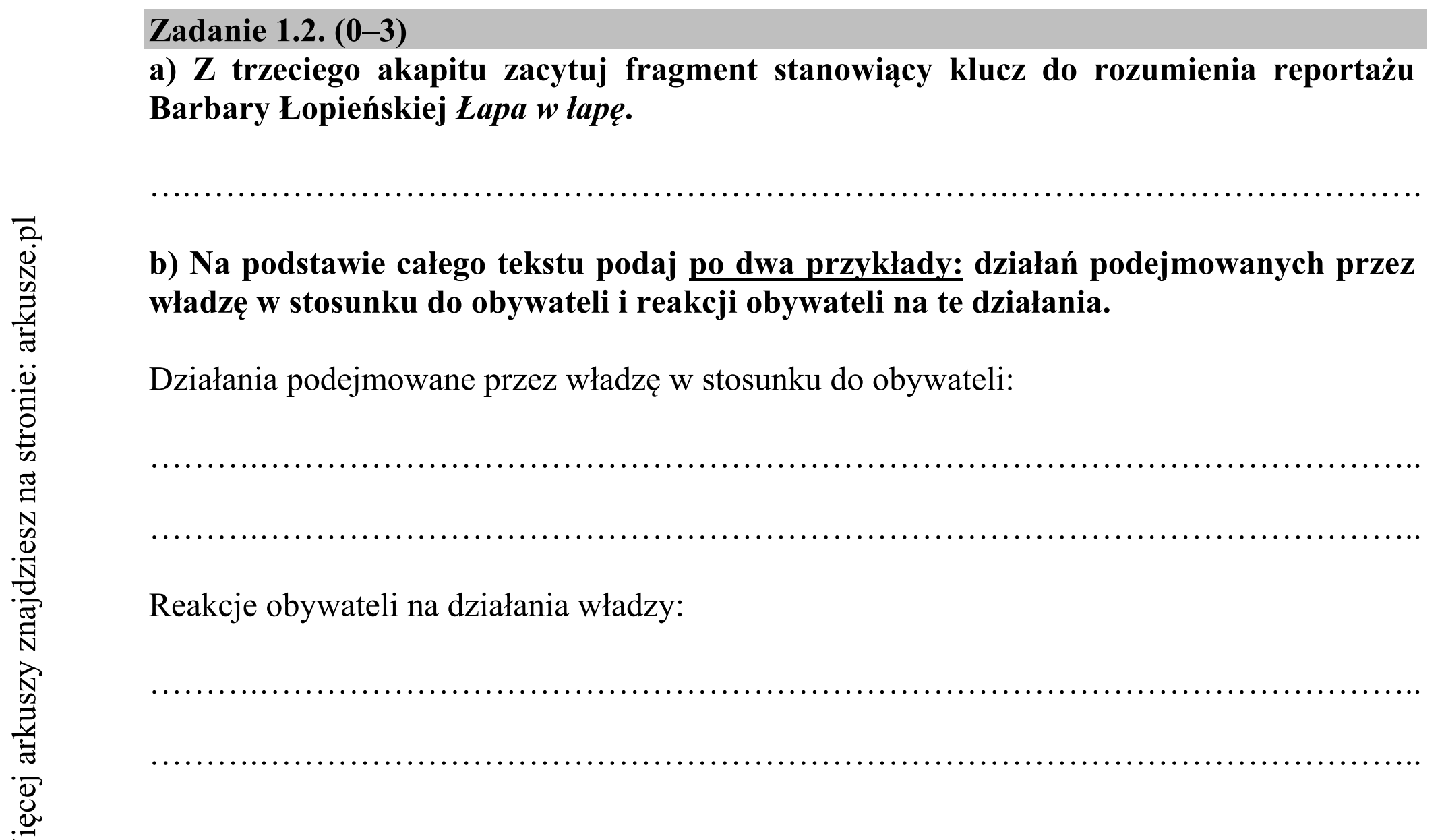 Matura dodatkowa, czerwiec 2016, zadanie 1.2