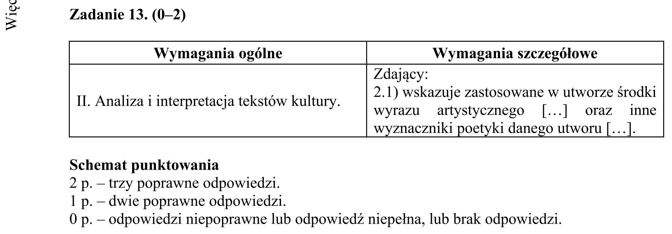 Matura dodatkowa, czerwiec 2017, odpowiedź do zadania 13, fragment 1