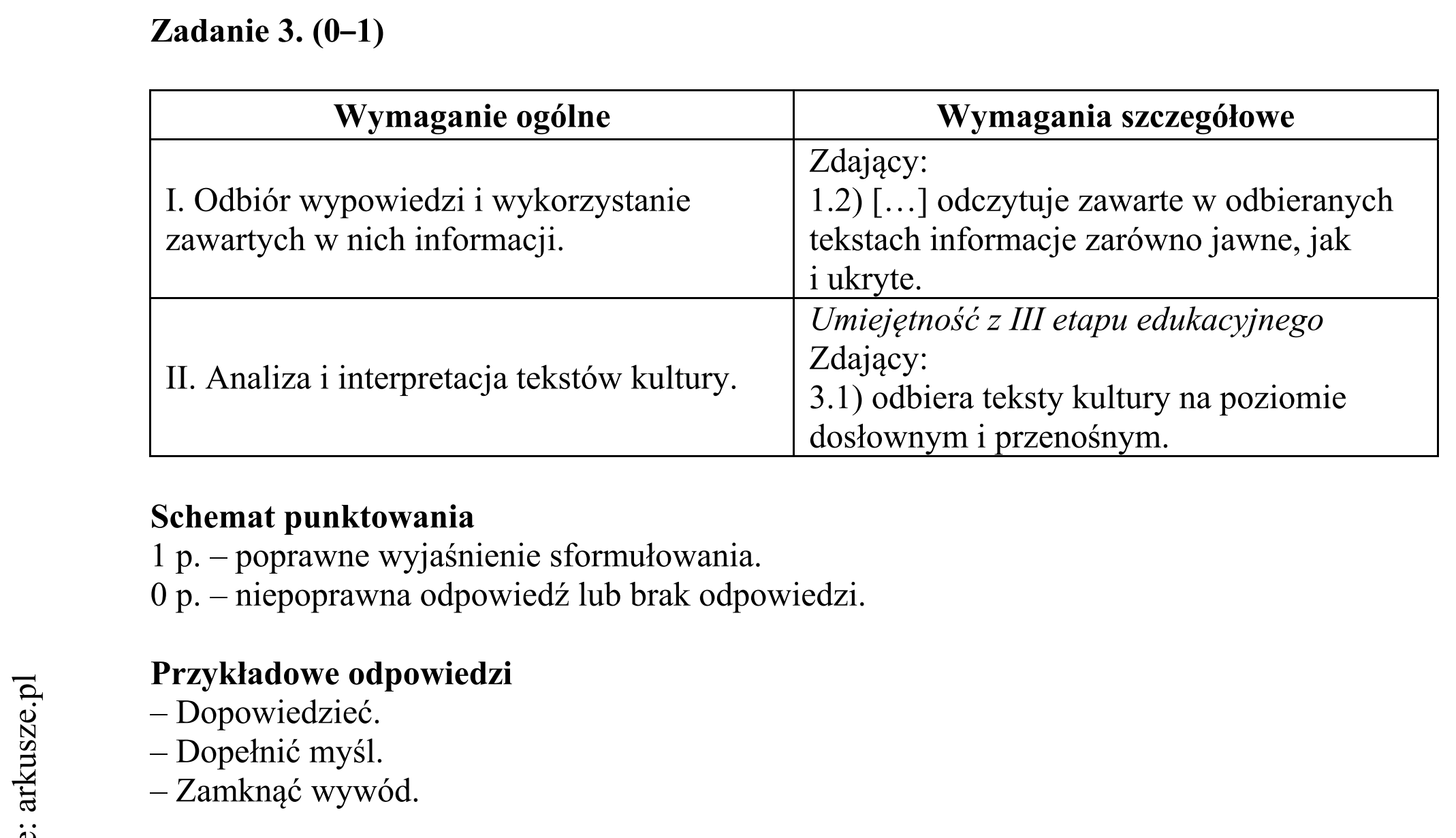 Matura dodatkowa, czerwiec 2017, odpowiedź do zadania 3
