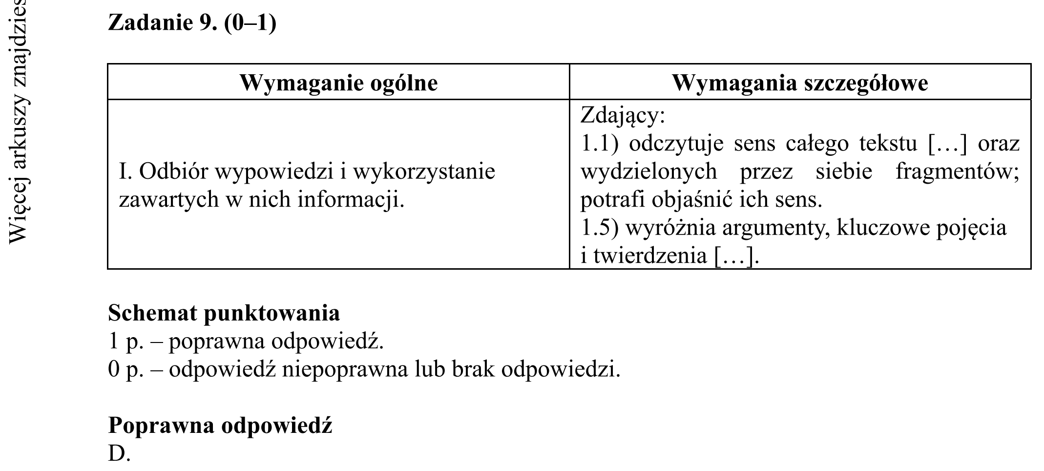 Matura dodatkowa, czerwiec 2017, odpowiedź do zadania 9