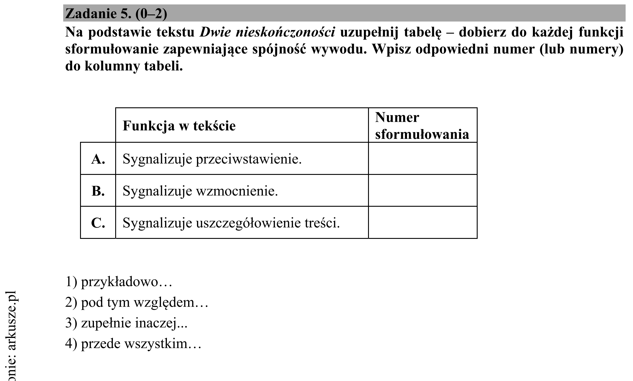 Matura dodatkowa, czerwiec 2017, podgląd zadania 5