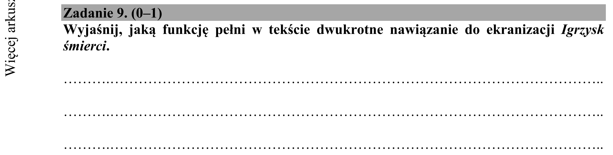 Matura dodatkowa, czerwiec 2018, podgląd zadania 9