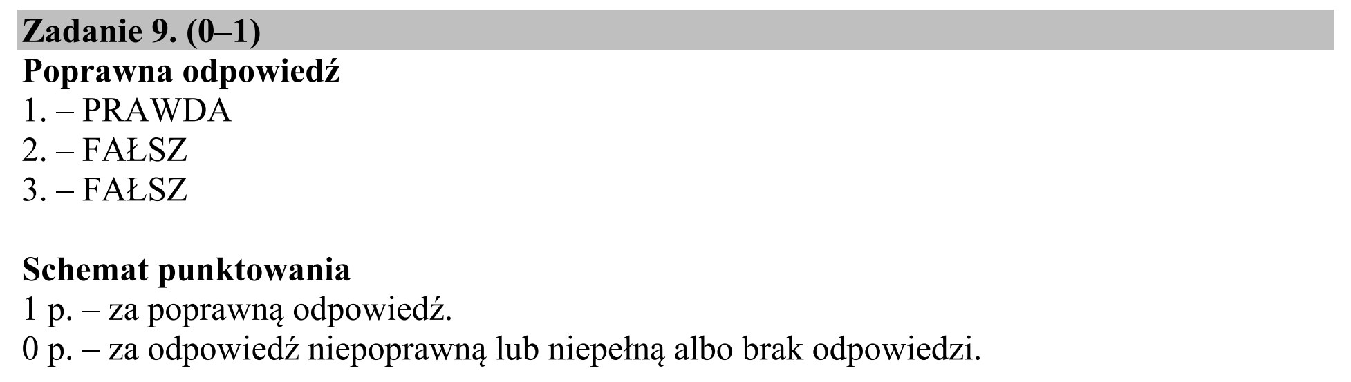 Matura dodatkowa, czerwiec 2019, odpowiedź do zadania 9