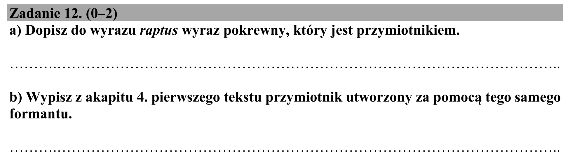 Matura dodatkowa, czerwiec 2019, podgląd zadania 12