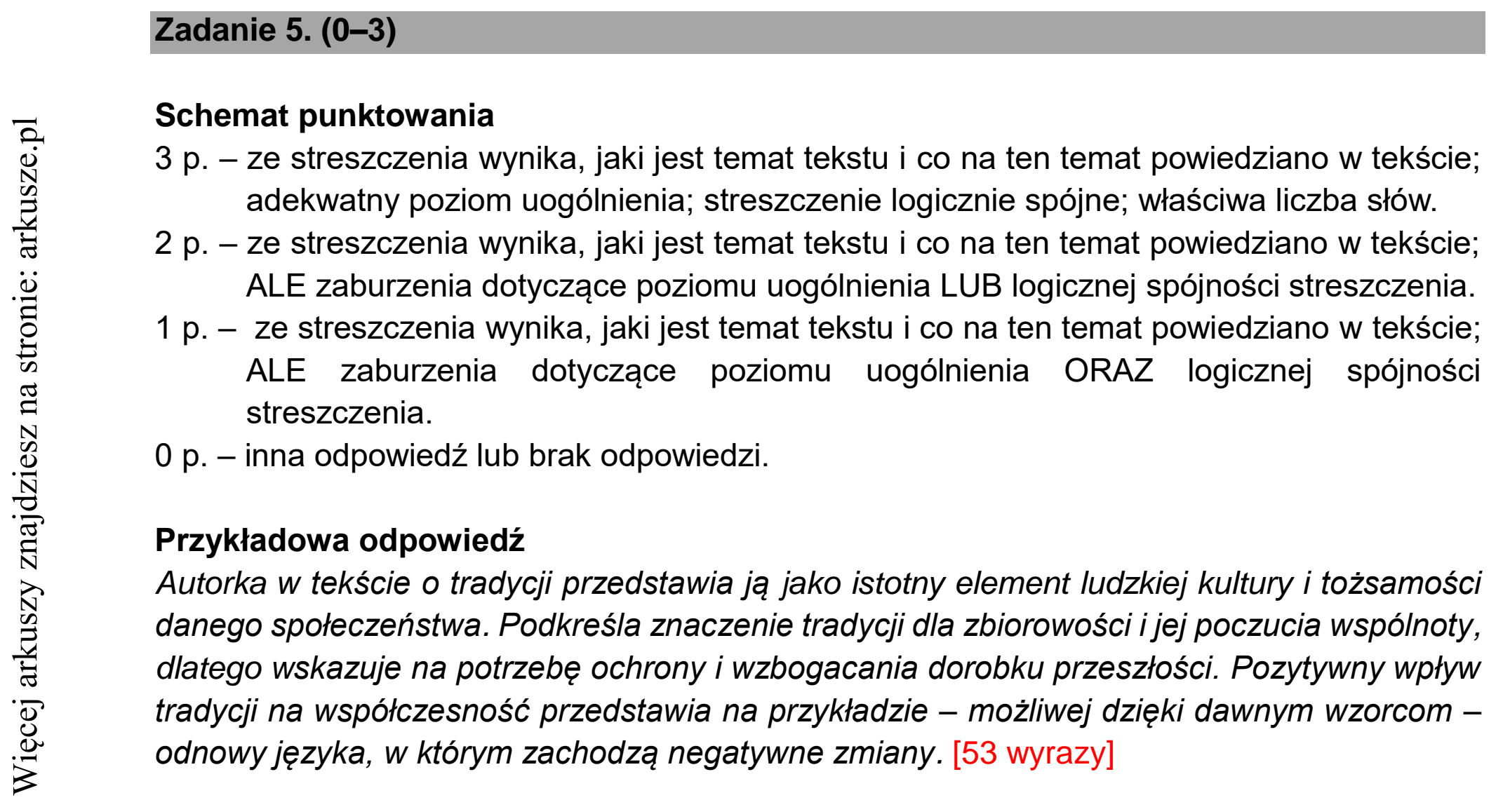 Matura dodatkowa, czerwiec 2021, odpowiedź do zadania 5