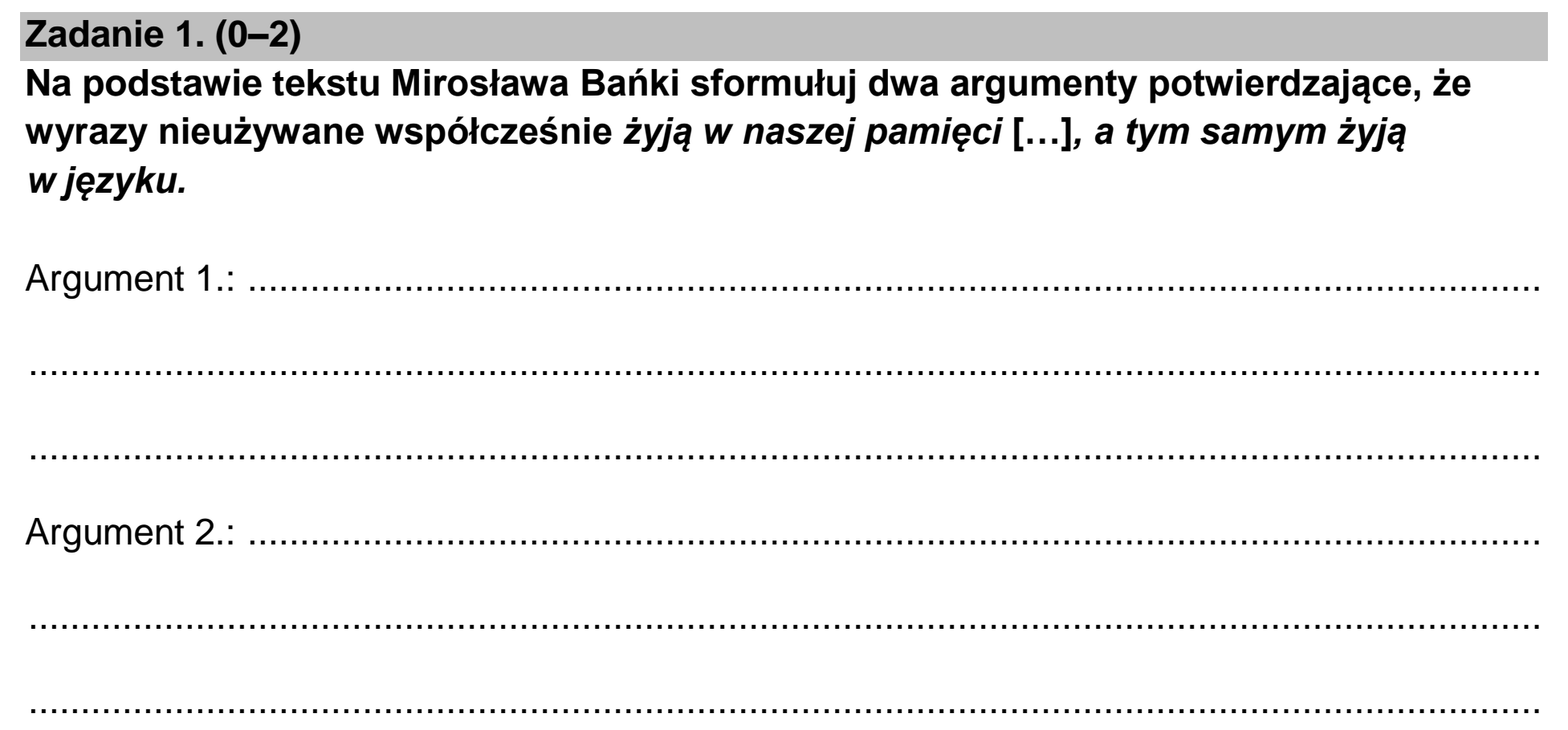 Matura dodatkowa, czerwiec 2023, podgląd zadania 1