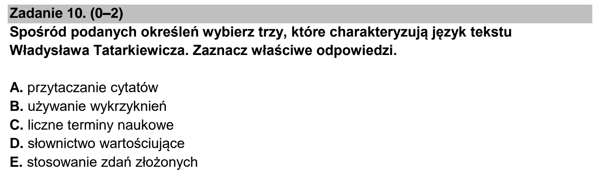 Matura dodatkowa, czerwiec 2023, podgląd zadania 10