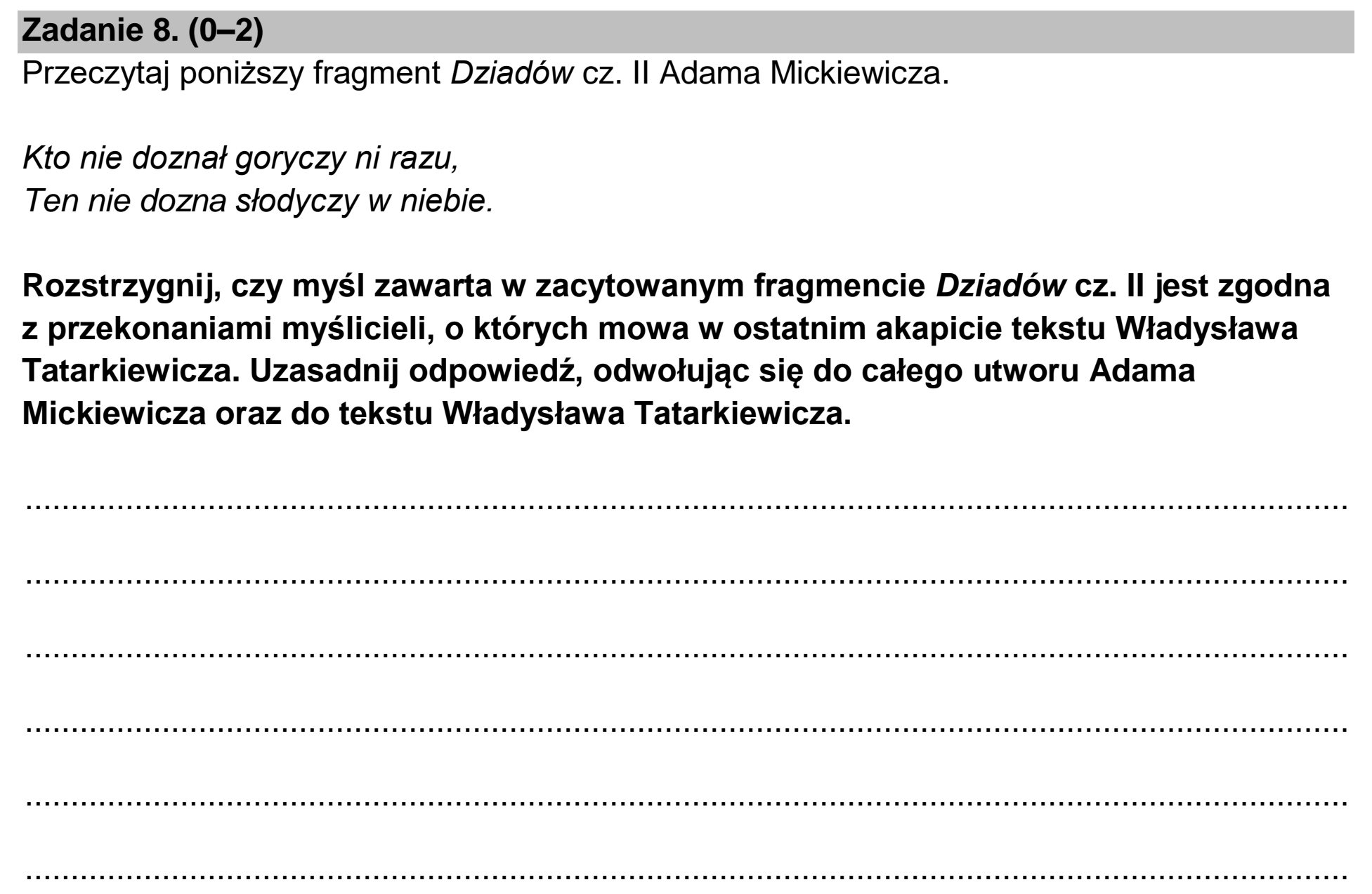 Matura dodatkowa, czerwiec 2023, podgląd zadania 8, fragment 1