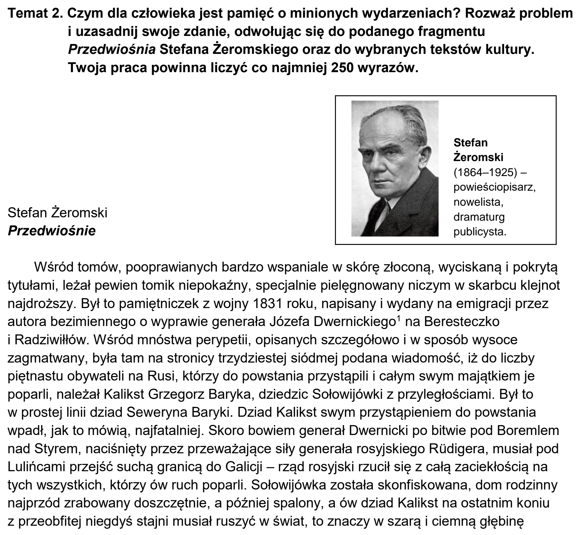 Matura dodatkowa, czerwiec 2024, podgląd zadania 2, fragment 1