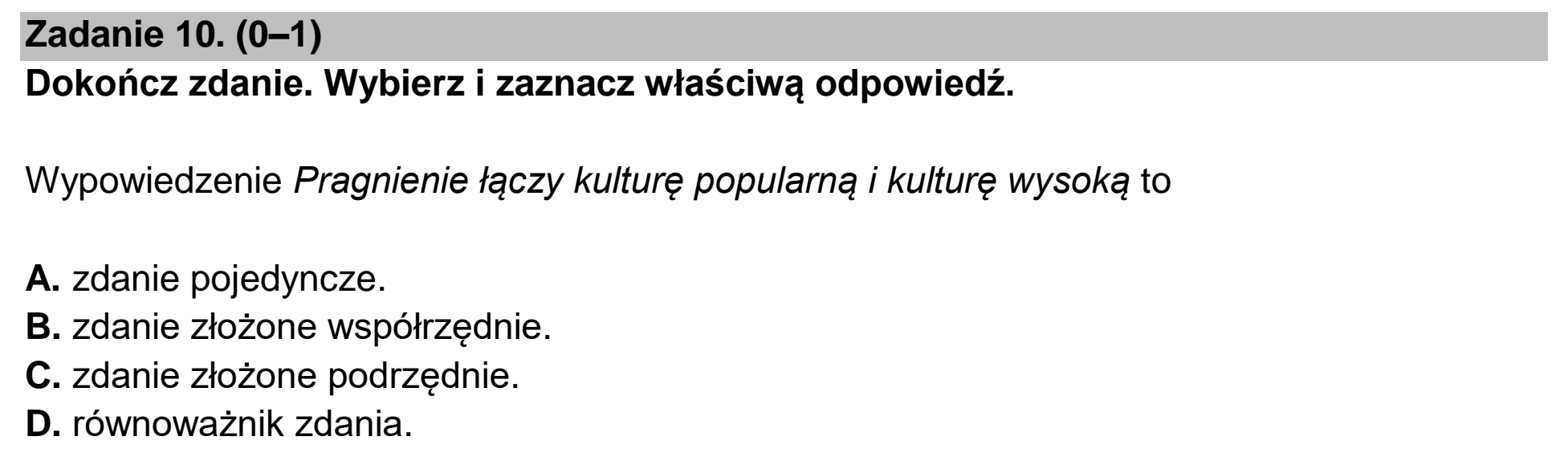 Matura dodatkowa, czerwiec 2024, podgląd zadania 10
