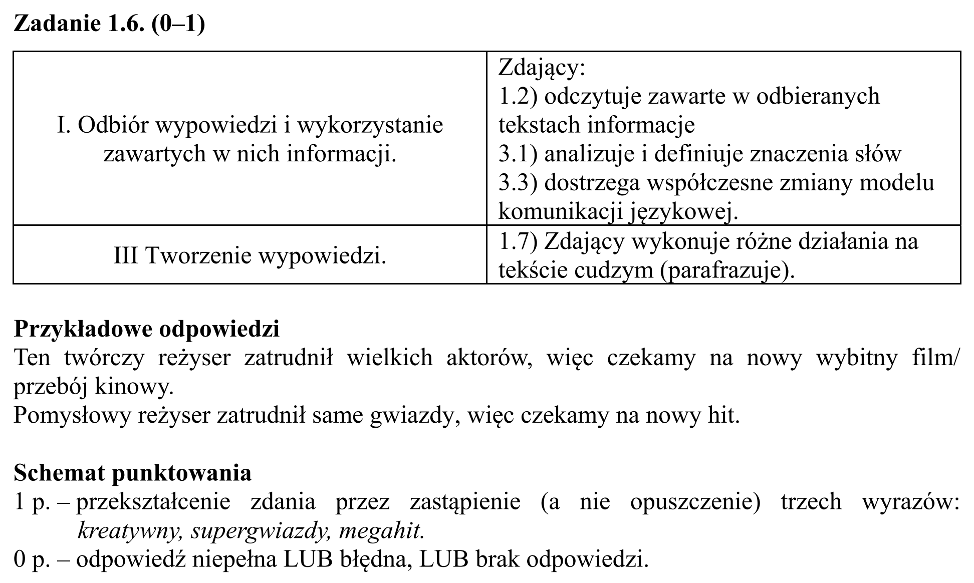 Matura, maj 2015, odpowiedź do zadania 1.6