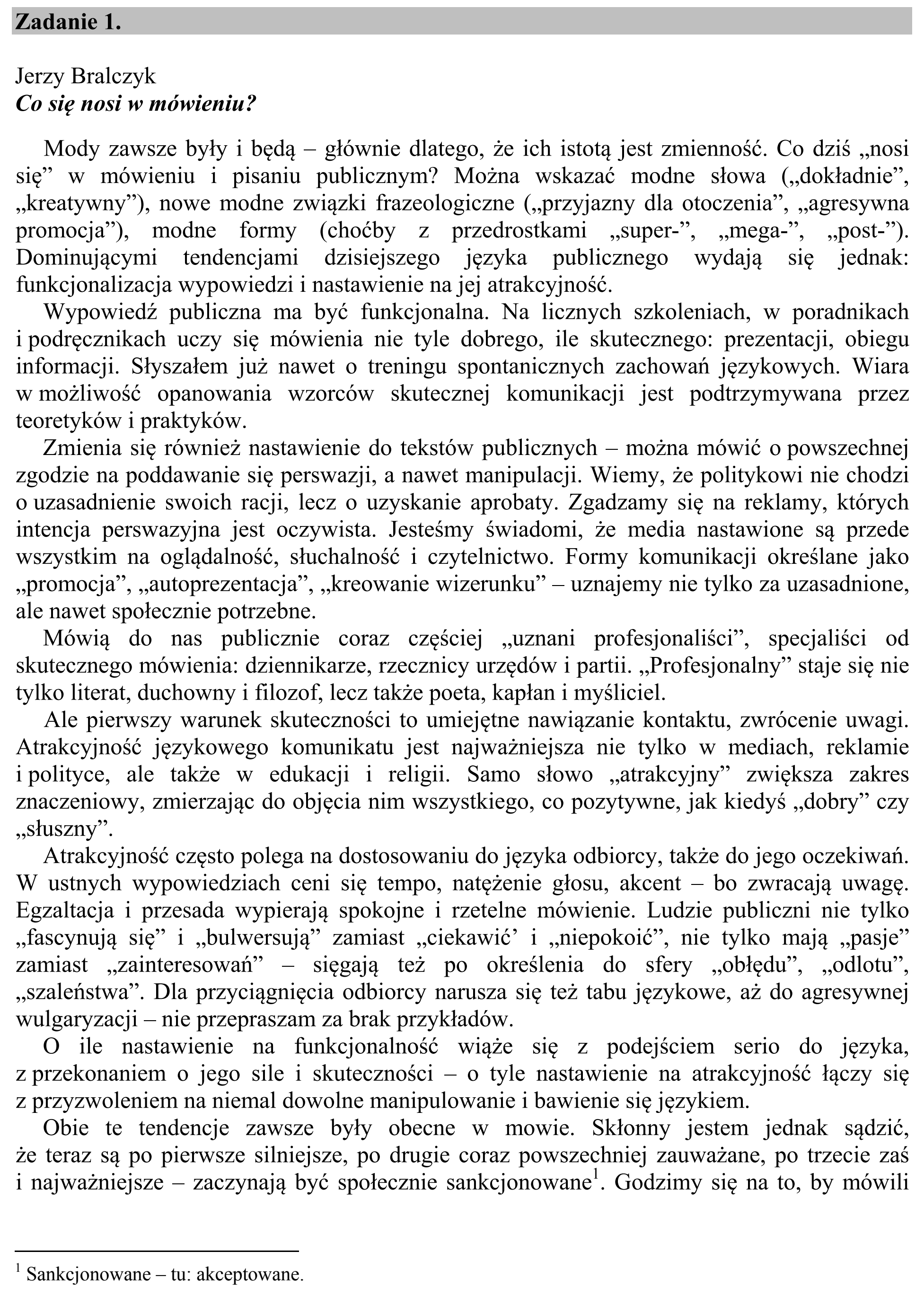 Matura, maj 2015, wstęp zadania 1, fragment 1