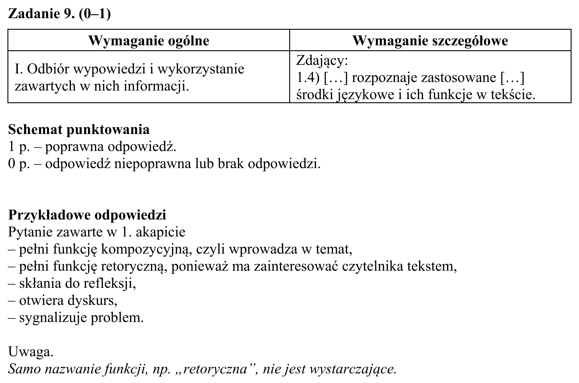Matura, maj 2017, odpowiedź do zadania 9