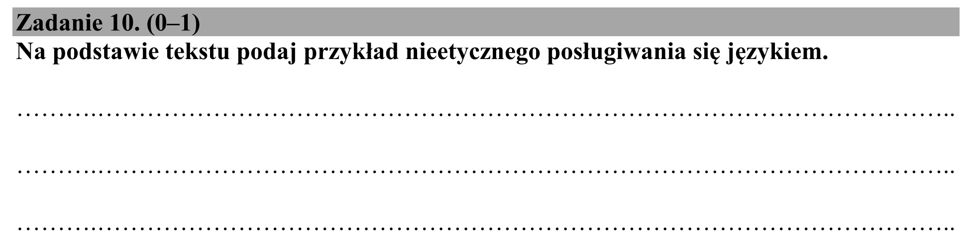 Matura, maj 2018, podgląd zadania 10